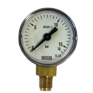 Manometer 40mm 0-16 bar Onderaansl. 1/8